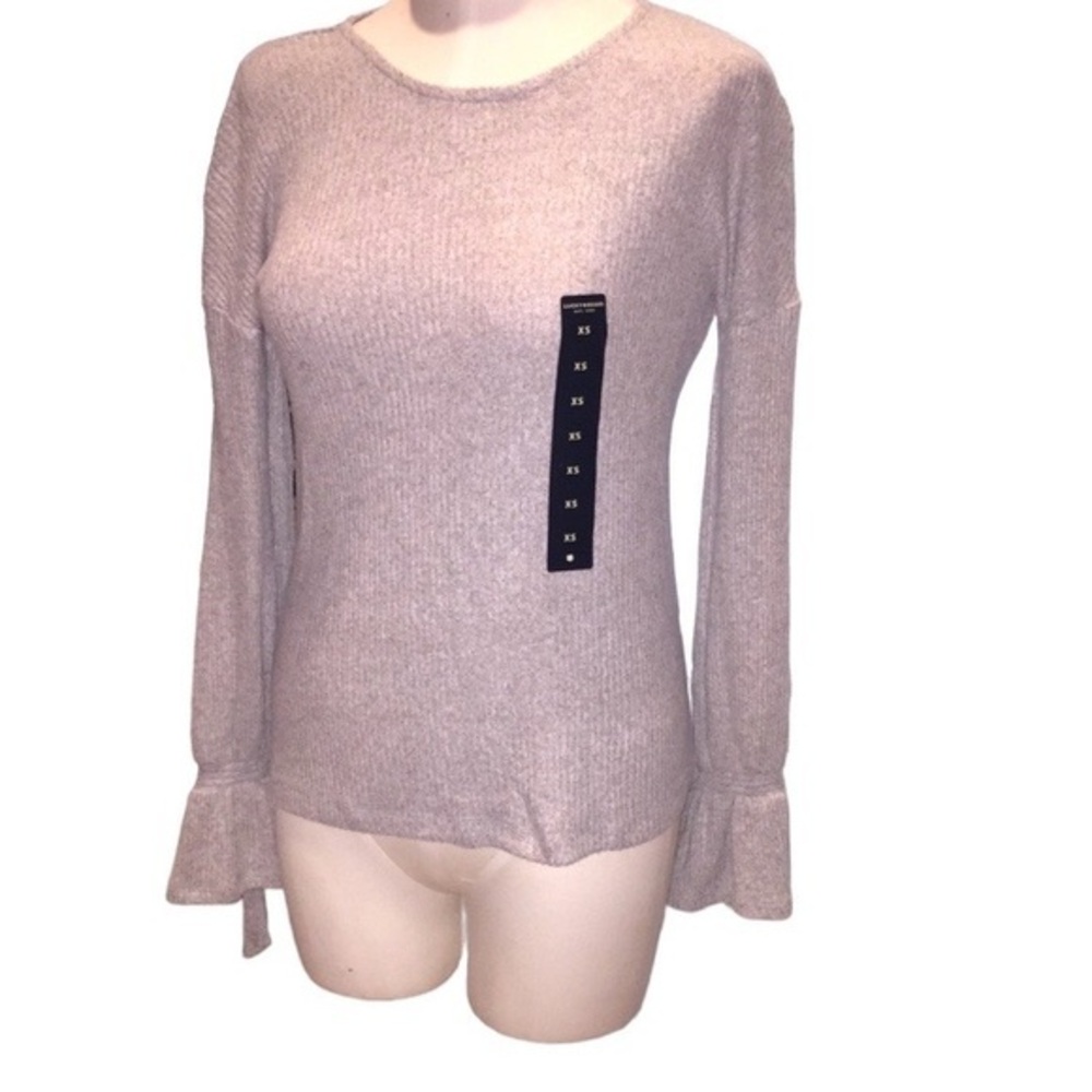 LUCKY BRAND light gray long sleeve sweater- XS NWT